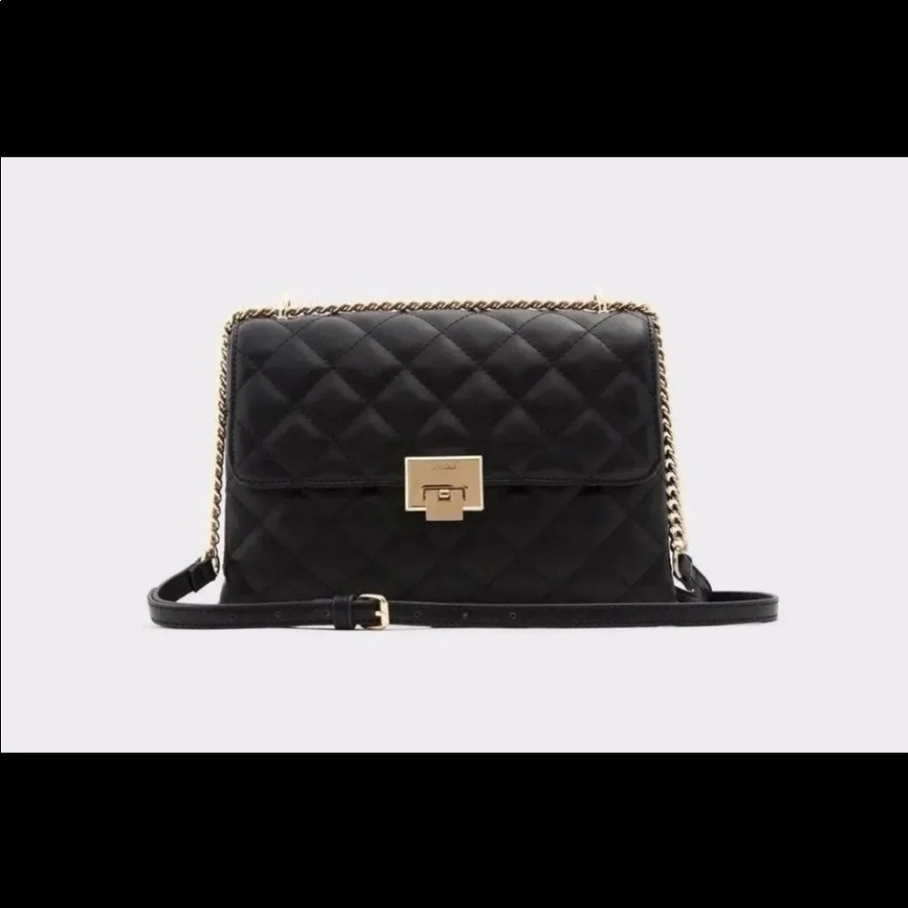Aldo Crossbody Bag, Black & Gold